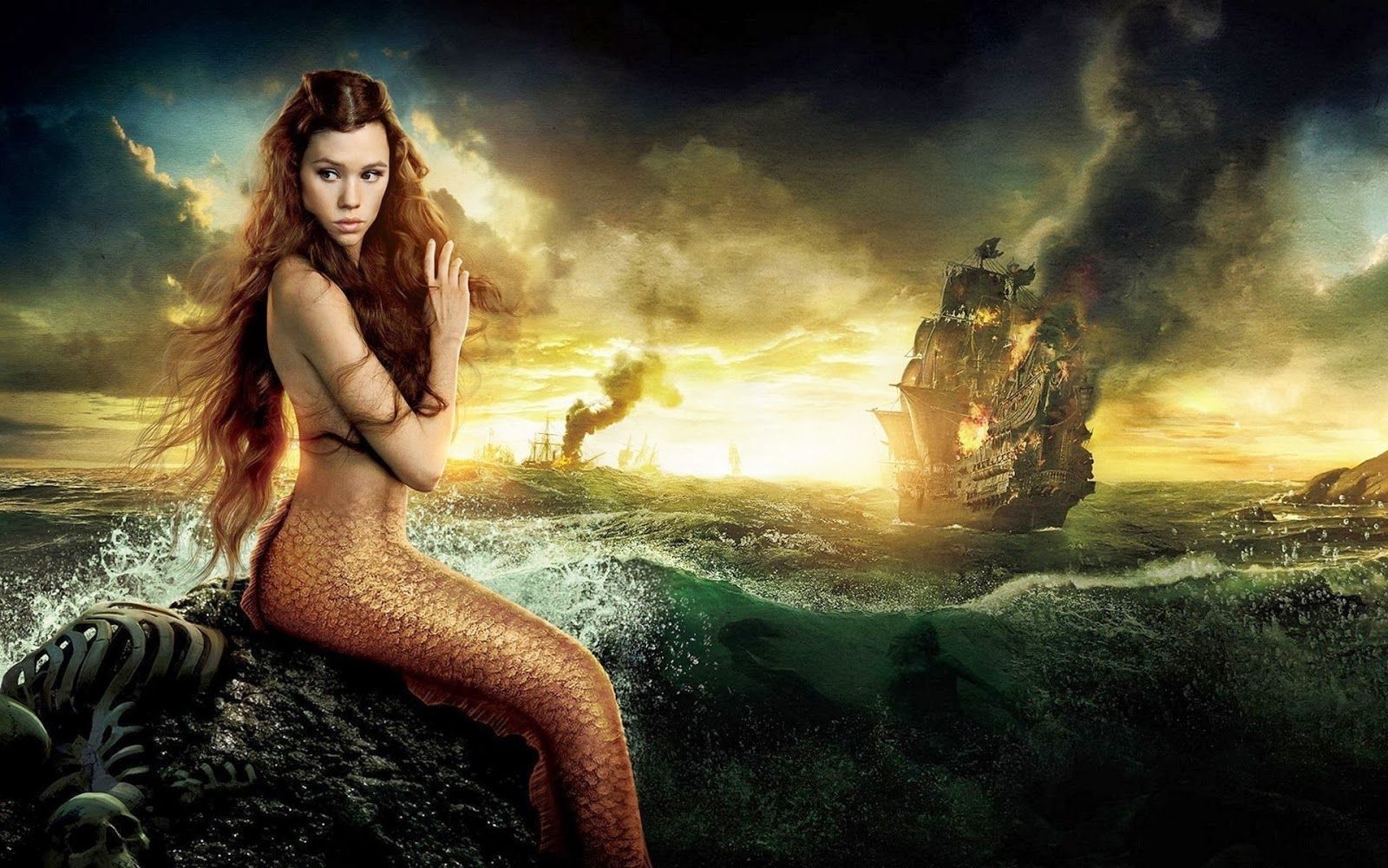 sirena en paisaje